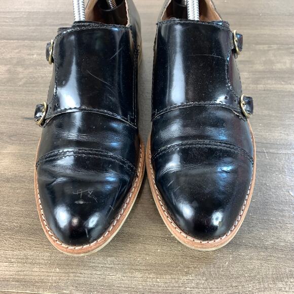 Antropologie All Black Mens Dress Shoes Double Monk Strap Loafers 6.5 US 39.5 EU - Picture 3 of 10